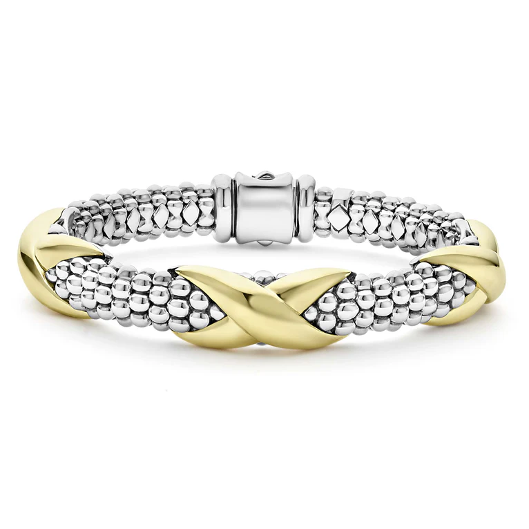 LAGOS Sterling Silver and 18K Yellow Gold Embrace Triple 