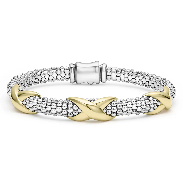 LAGOS Sterling Silver and 18K Yellow Gold Embrace Triple 