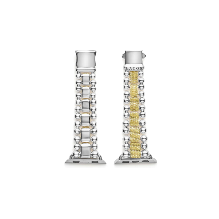 LAGOS Sterling Silver and 18K Yellow Gold Smart Caviar Watch Bracelet - 12-90022-7