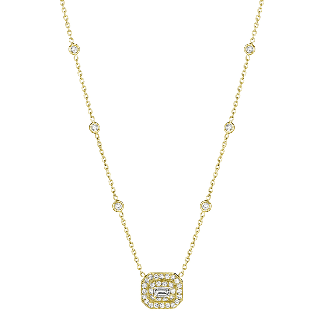 Penny Preville 18K Yellow Gold Art Deco Diamond Necklace