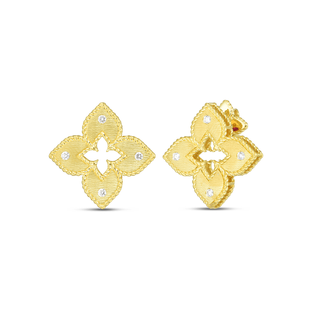 Roberto Coin 18K Yellow Gold Petite Venetian Princess Diamond Earrings