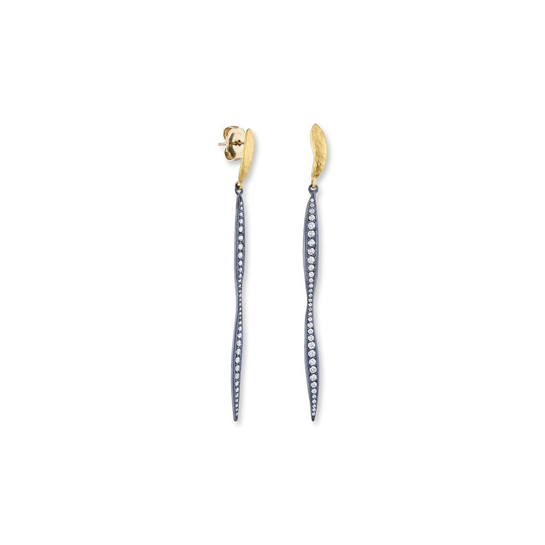 Lika Behar 24K Yellow Gold and Oxidized Sterling Silver Yin and Yang Diamond 