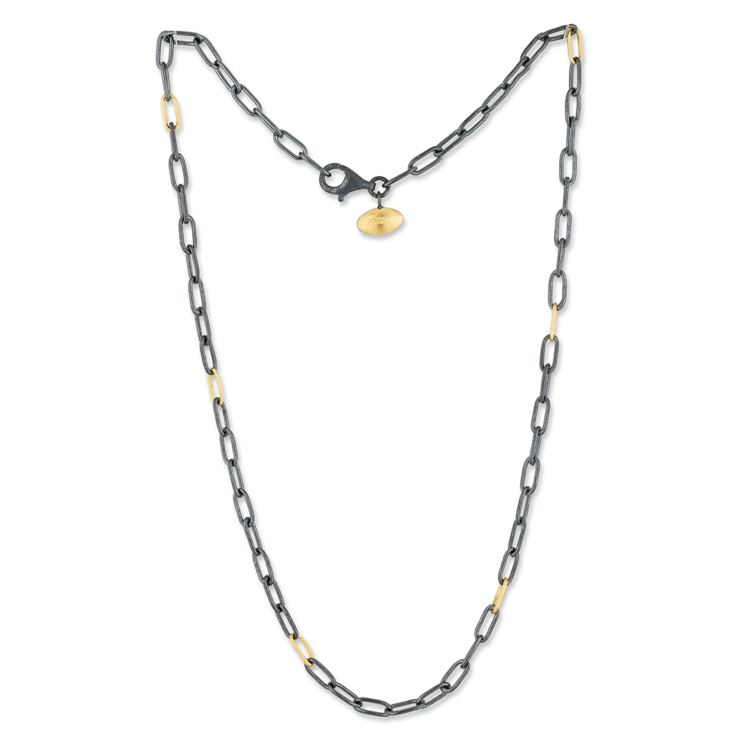 Lika Behar Oxidized Sterling Silver and 22K Yellow Gold Chain Game 