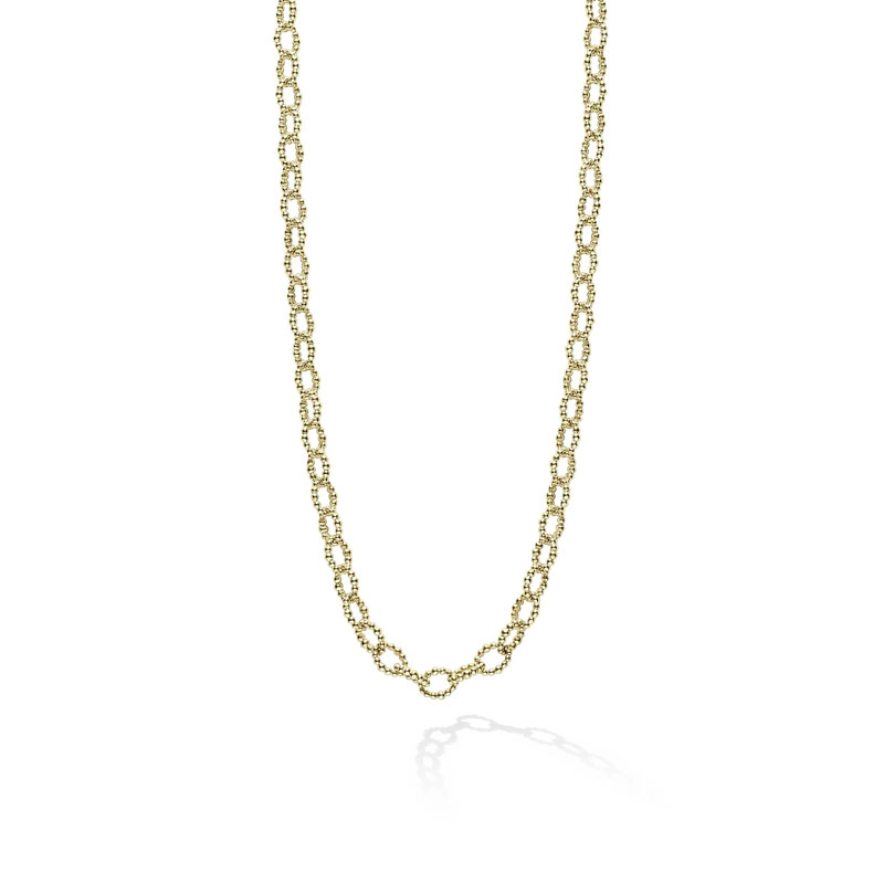 LAGOS 18K Yellow Gold Signature Caviar Small Link Necklace