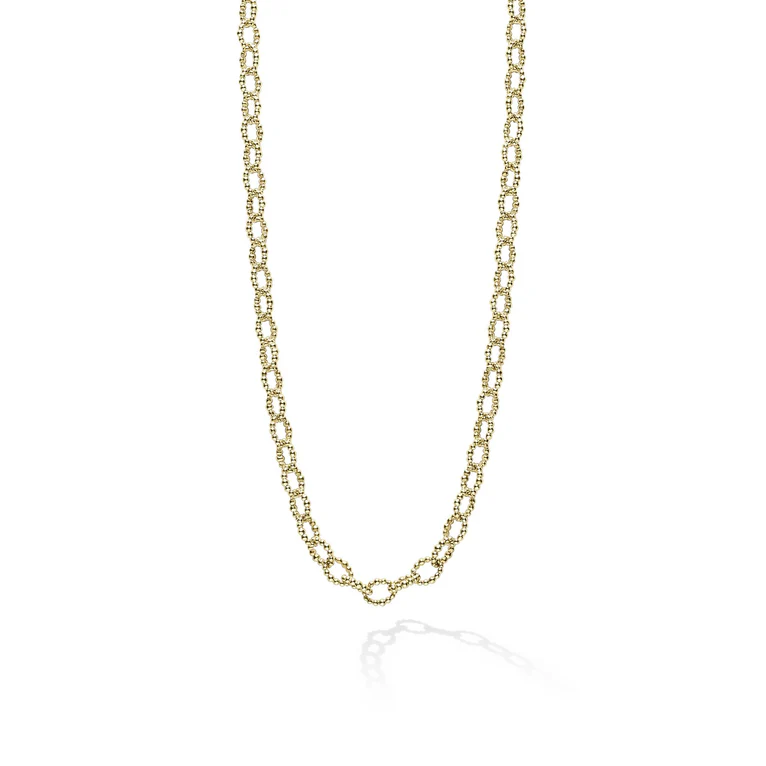 LAGOS 18K Yellow Gold Signature Caviar Small Link Necklace - 04-10599-18