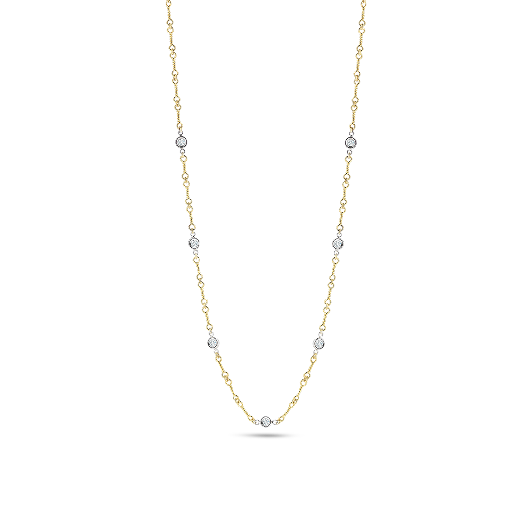 Roberto Coin 18K Yellow and White Gold Diamond Chain