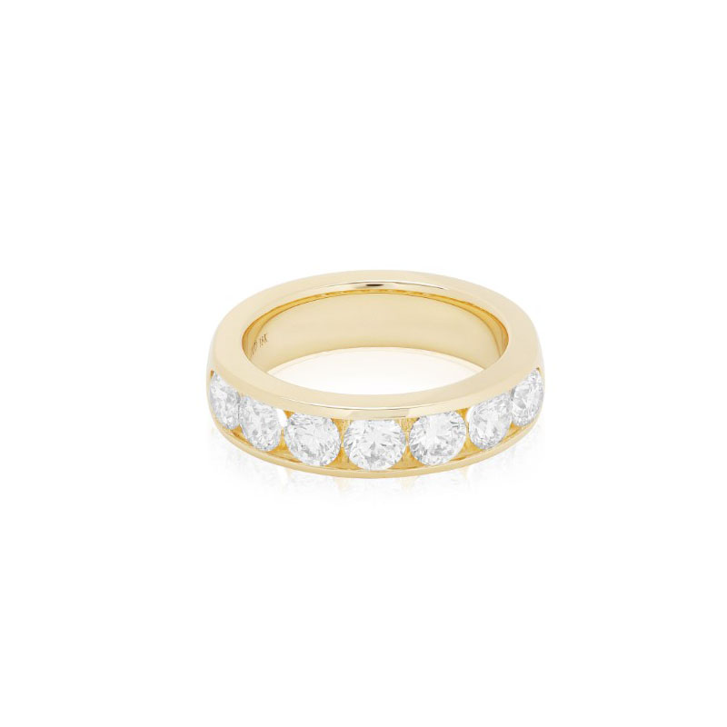 18K Yellow Gold Diamond Channel Set Band