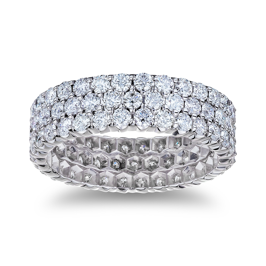 18K White Gold and Diamond Eternity Band
