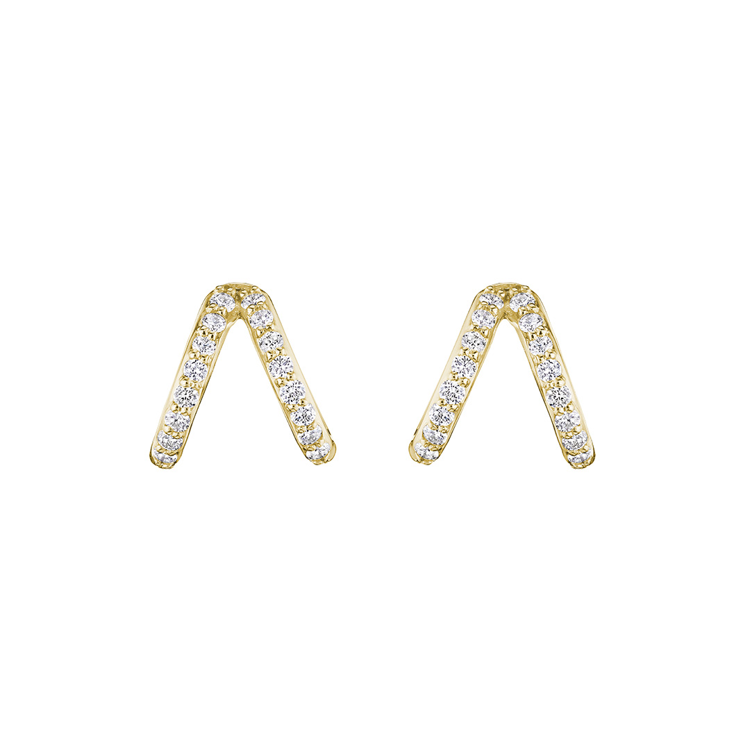 Penny Preville 18K Yellow Gold Classic Diamond Double Ear Cuffs