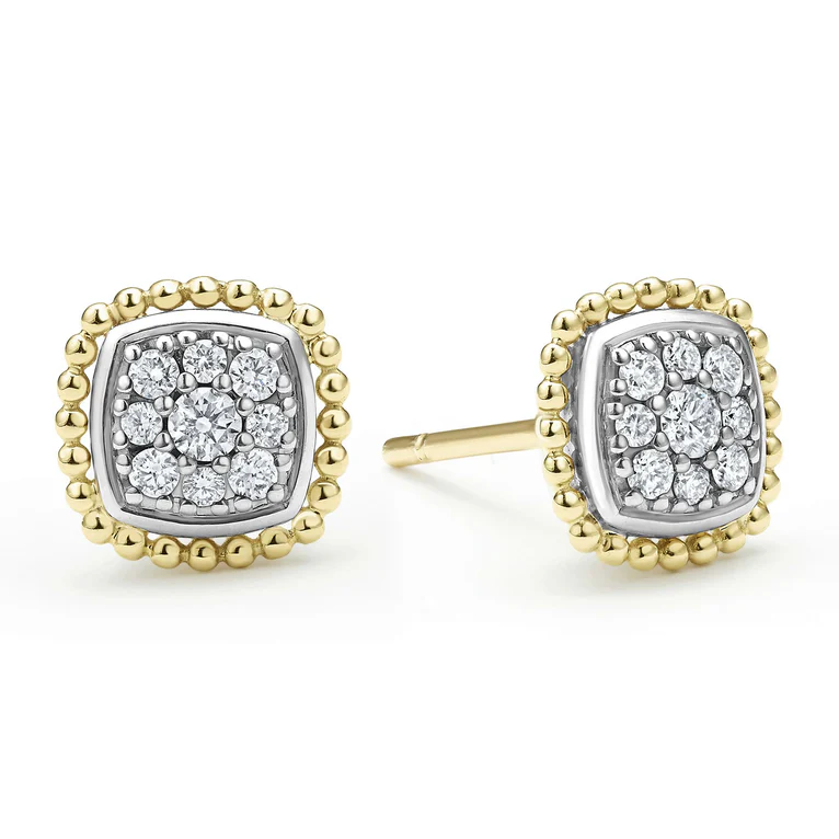 LAGOS 18K Yellow Gold and Sterling Silver Rittenhouse Diamond Stud Earrings - 162