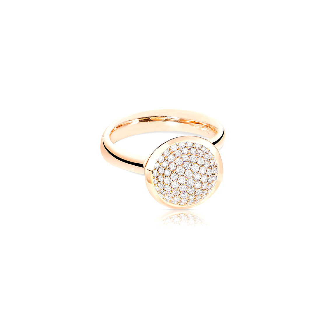 Tamara Comolli 18K Rose Gold and Diamond Stackable Bouton Ring