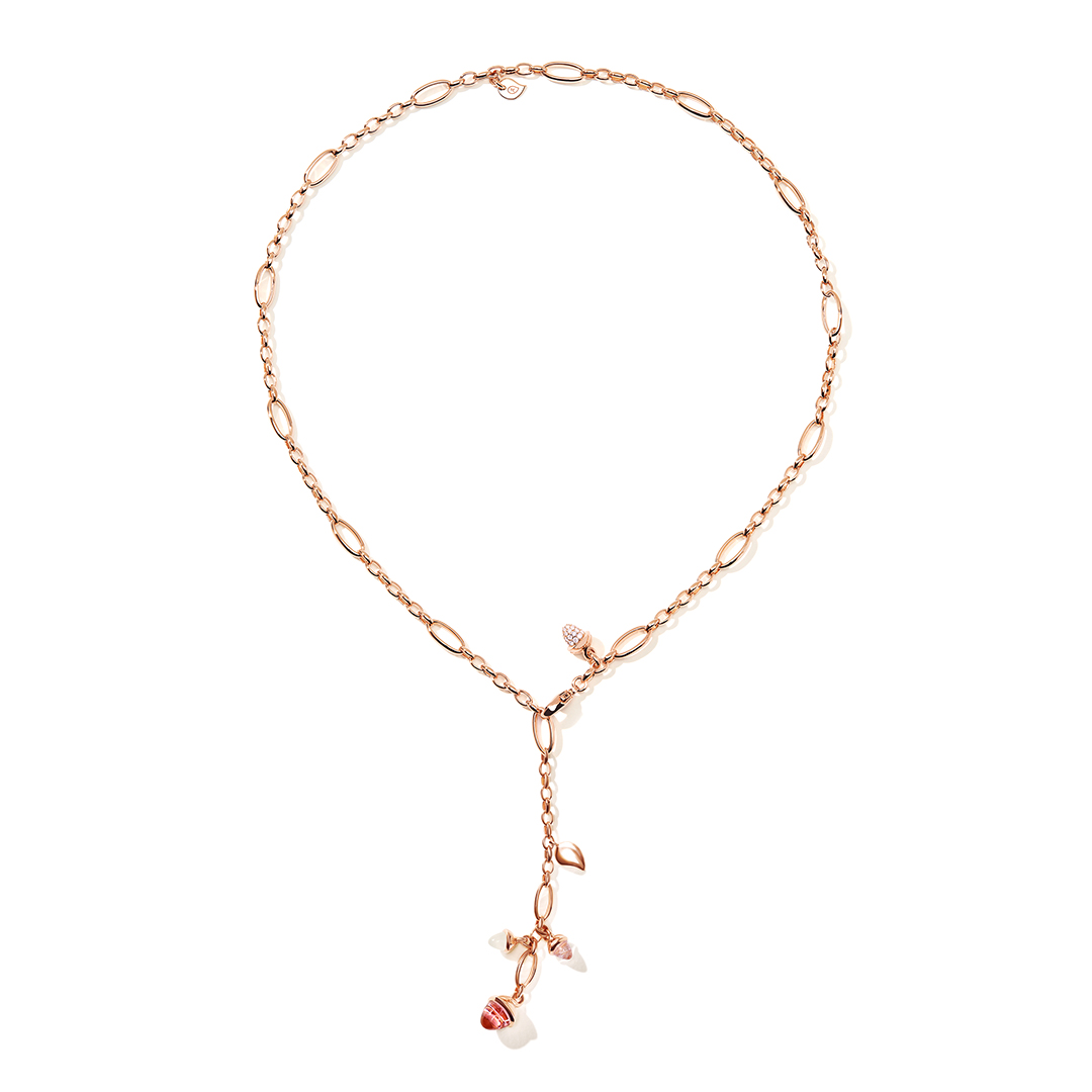 Tamara Comolli 18K Rose Gold Diamond, Tourmaline and Moonstone Mikado Necklace itemprop=