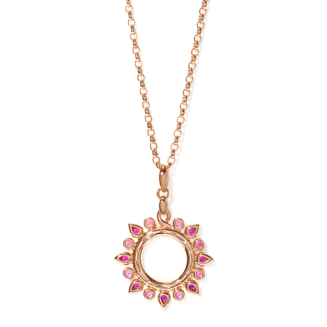 Tamara Comolli 18K Rose Gold Pink Sapphire and Ruby Necklace