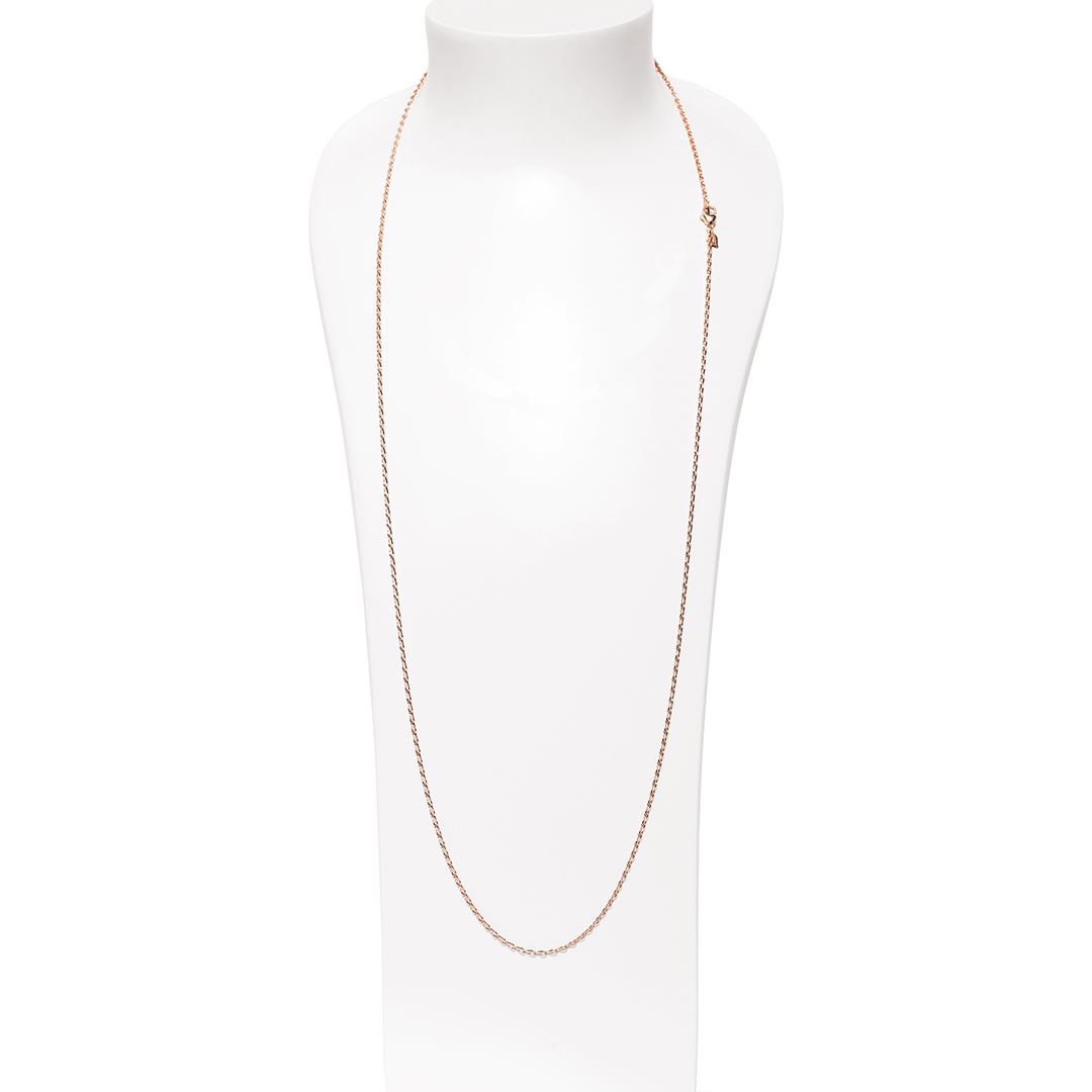 18k Rose Gold Mikado Oval Link Chain Necklace