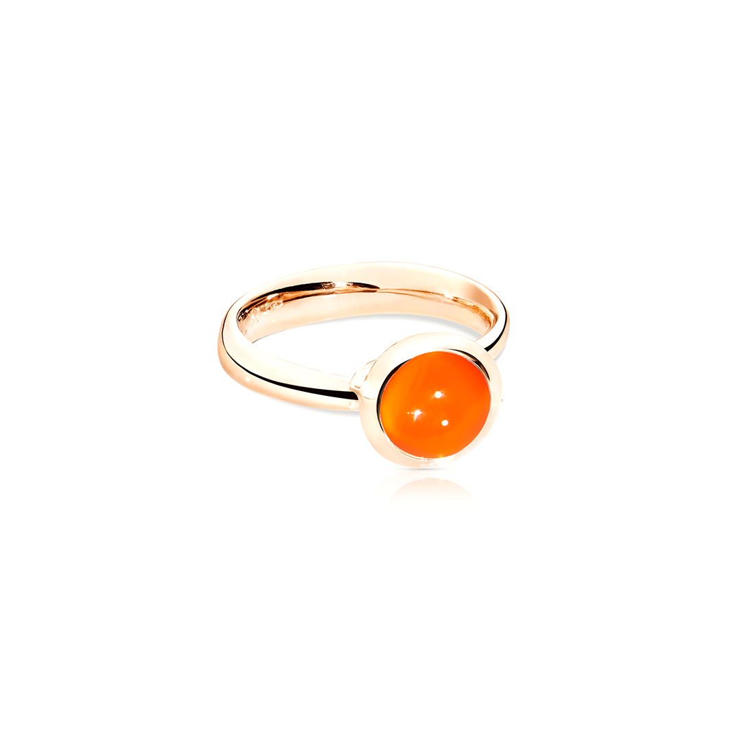 Tamara Comolli 18K Rose Gold and Carnelian Stackable Bouton Ring