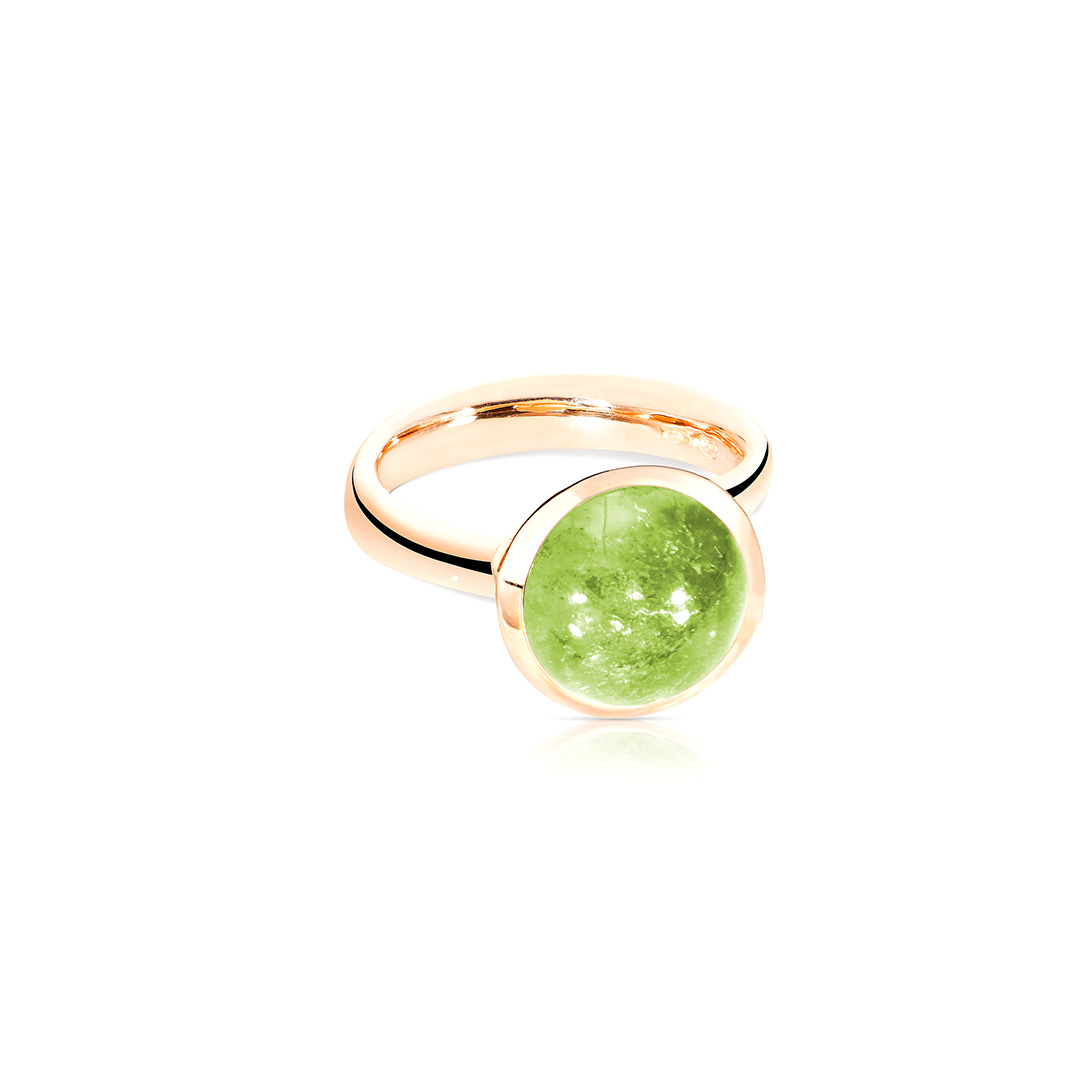 18Y T.COMOLLI 5.30TW PERIDOT BOUTON RING - R-BOU-I-PER-YG