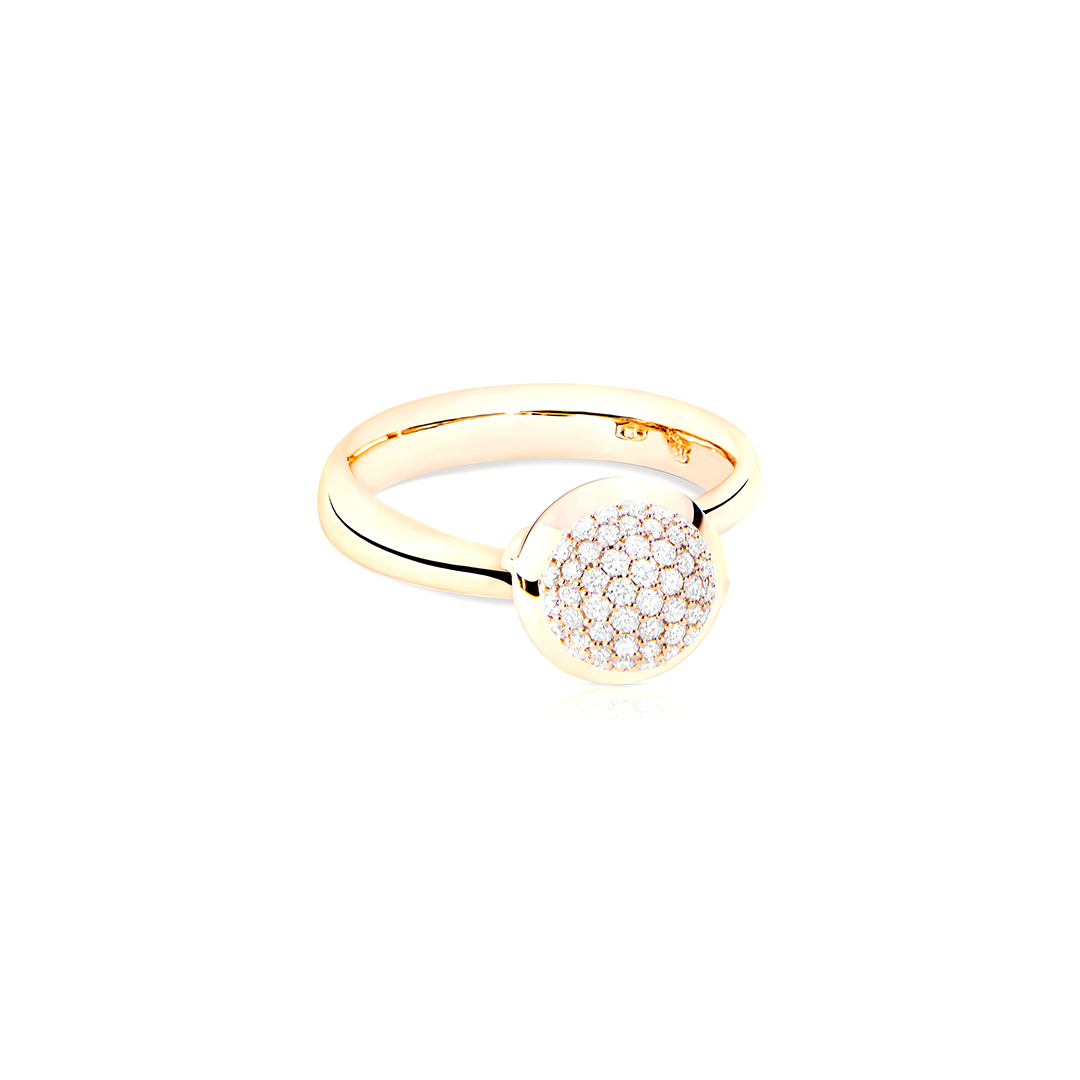 Tamara Comolli 18k Rose Gold and Diamond Stackable Bouton Ring