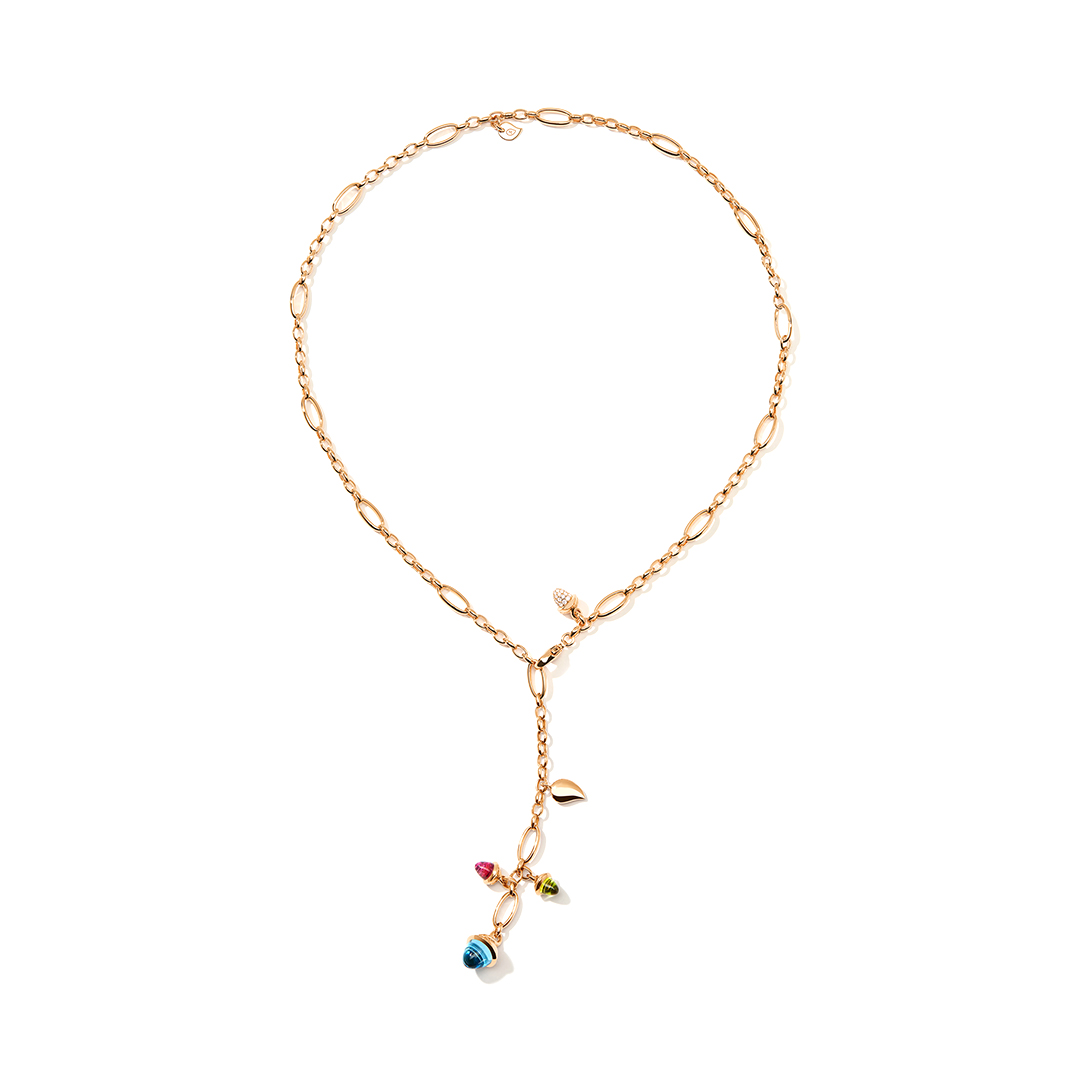 Tamara Comolli 18K Rose Gold Diamond, Swiss Topaz, Peridot and Tourmaline Mikado Necklace itemprop=