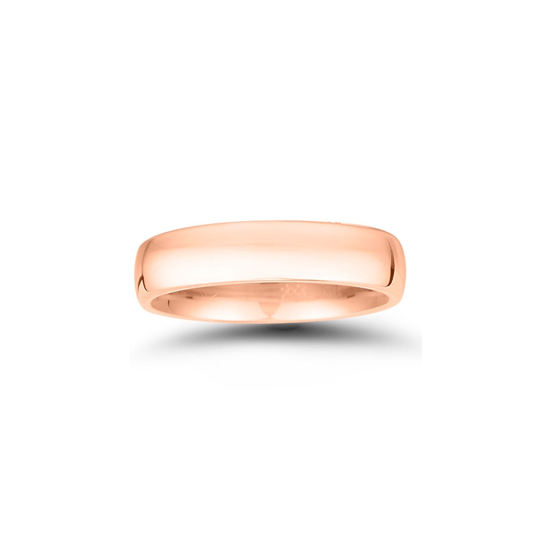 14K Rose Gold High Domed Round Band