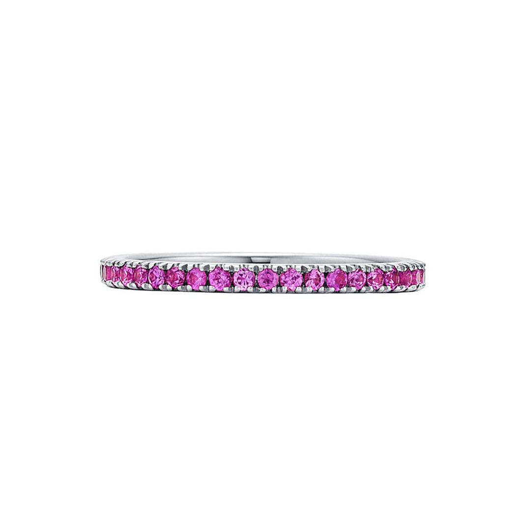 Kwiat 18K White Gold Stackable Pink Sapphire Eternity Band