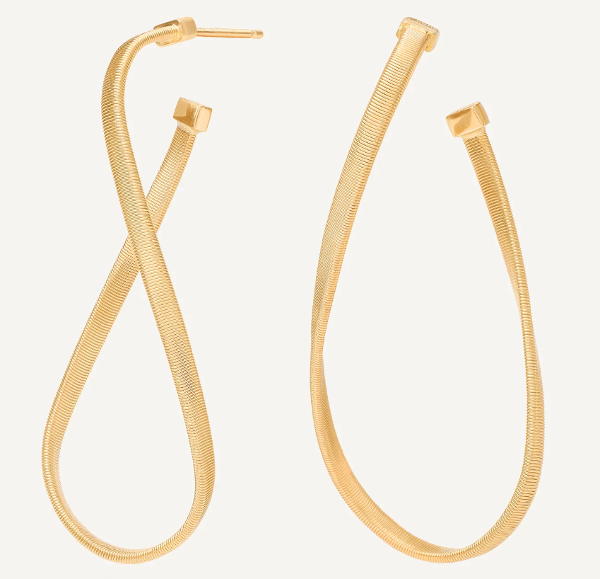 Marco Biccego 18K Yellow Gold Twisted Irregular Hoop Earrings