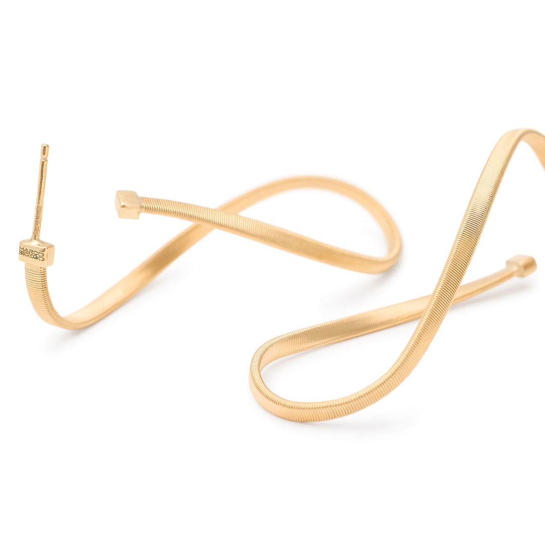 Marco Bicego 18K Yellow Gold Twisted Irregular Hoop Earrings
