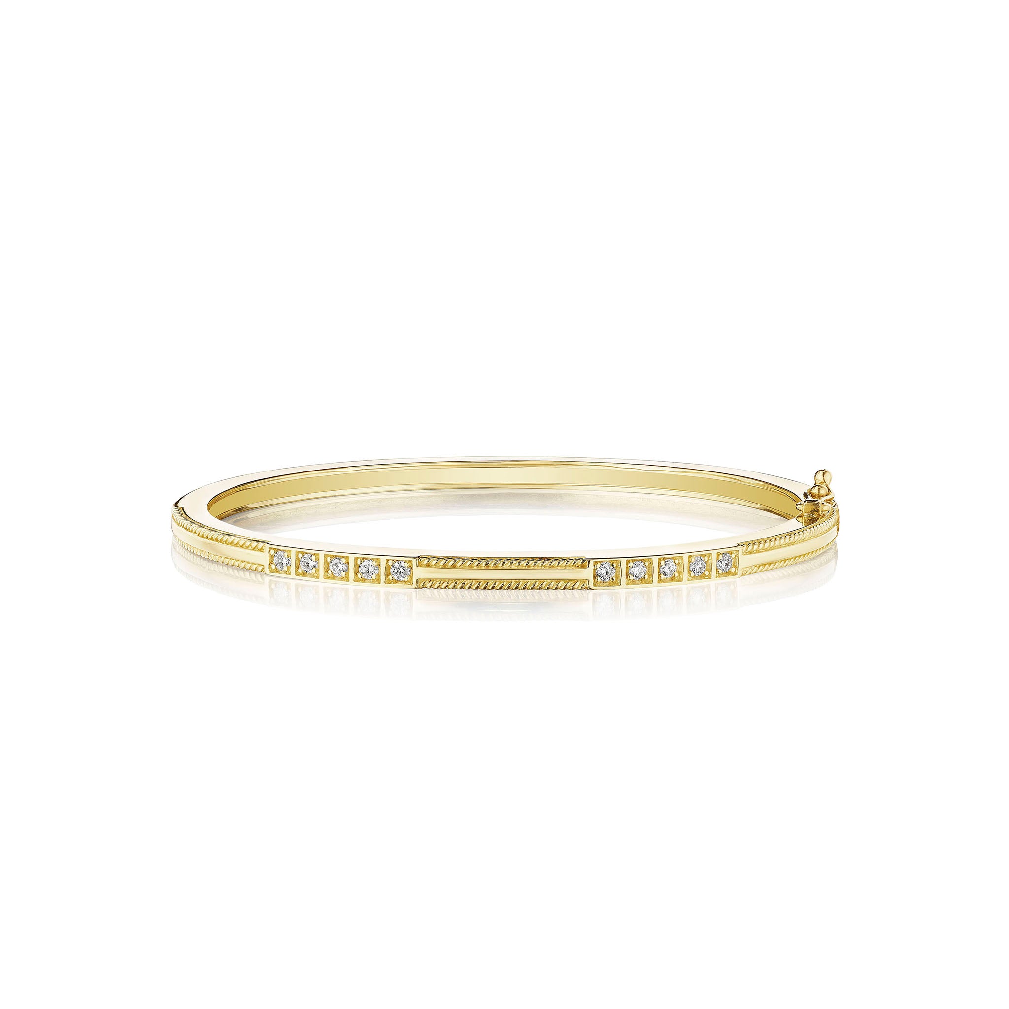 Penny Preville 18K Yellow Gold Double Bar Station Bangle