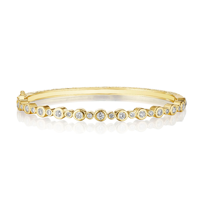 Penny Preville 18K Yellow Gold Aura Diamond Bangle Bracelet