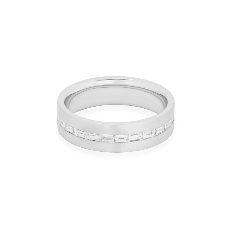 Henri Daussi 14K White Gold Diamond Band - MB134-1Z