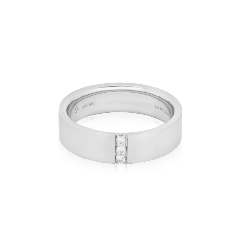 Henri Daussi 14K White Gold Diamond Band - MB130-1Z