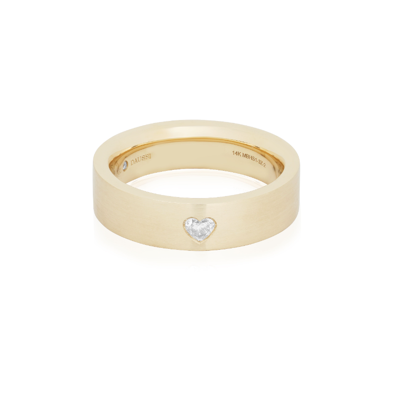 Henri Daussi 14K Yellow Gold Heart Diamond Band - MBHS1-3Z-2
