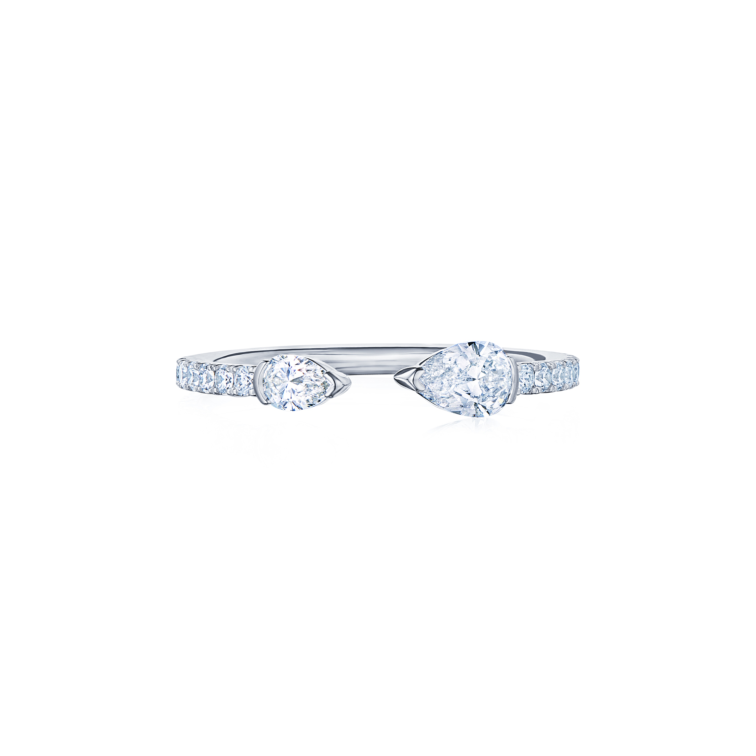 Kwiat 18K White Gold Eclipse Pear Diamond Band