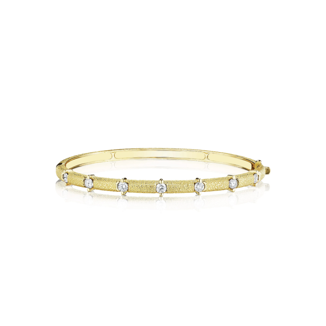 Penny Preville 18K Yellow Gold Textured Bangle