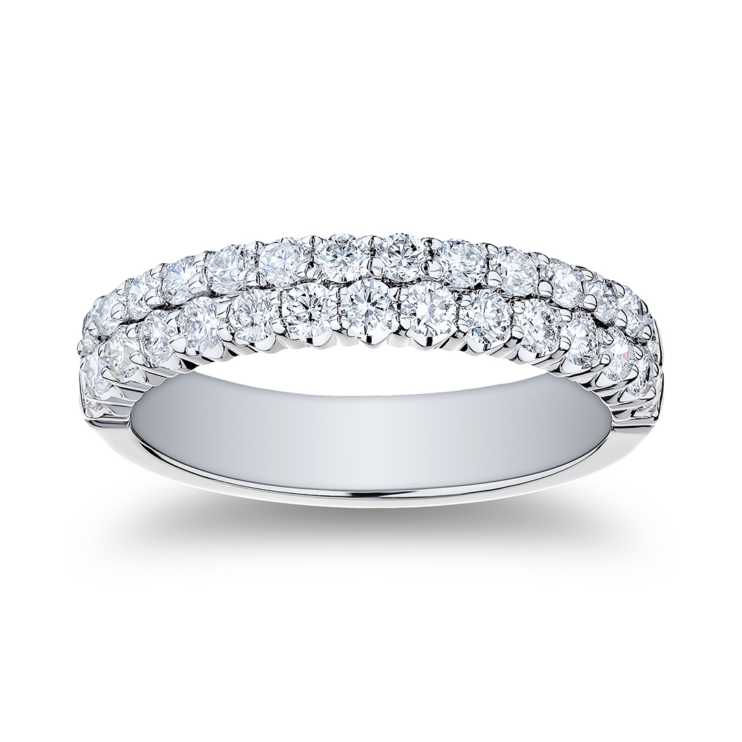 18K White Gold and Diamond Band