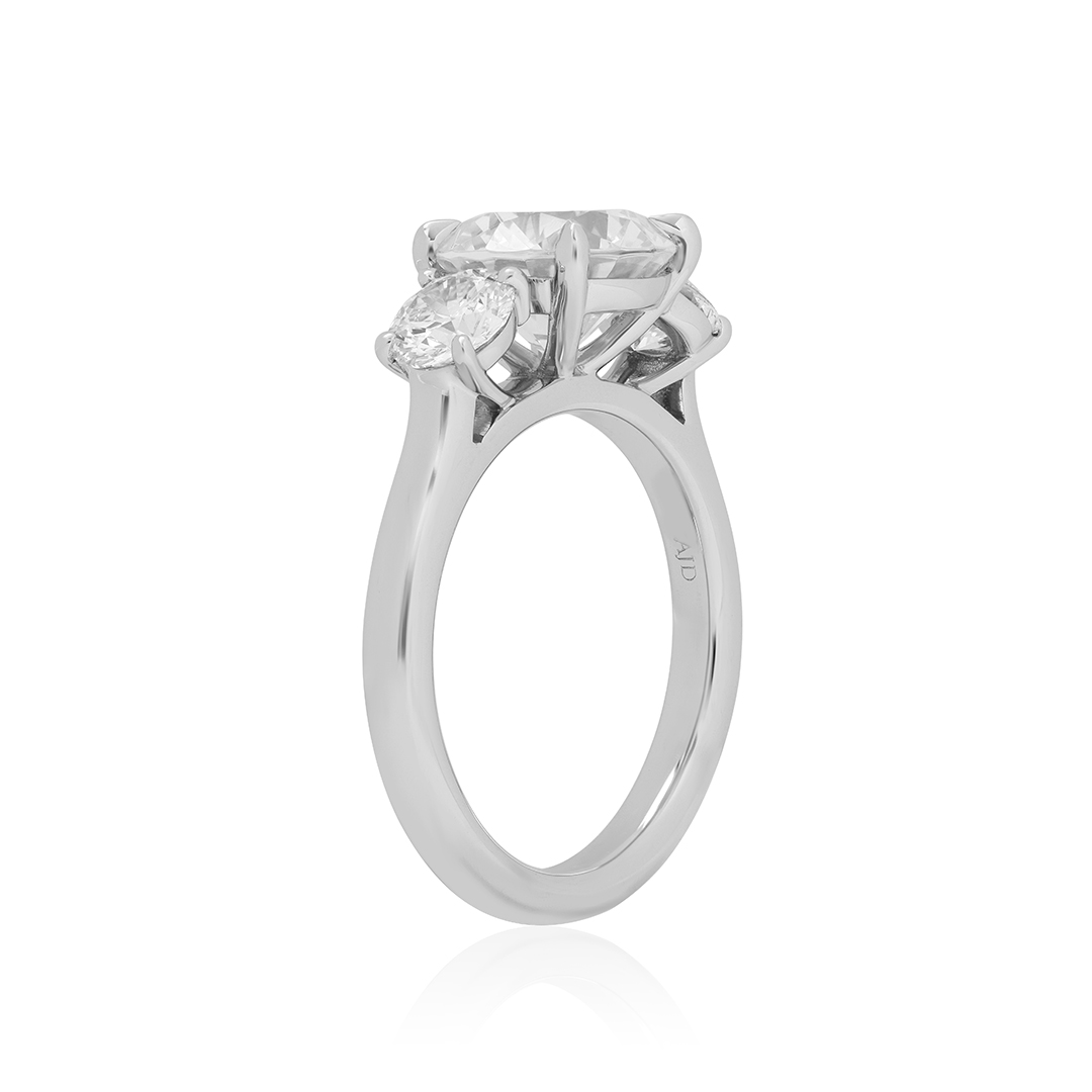 Platinum and Diamond 3 Stone Semi Mount