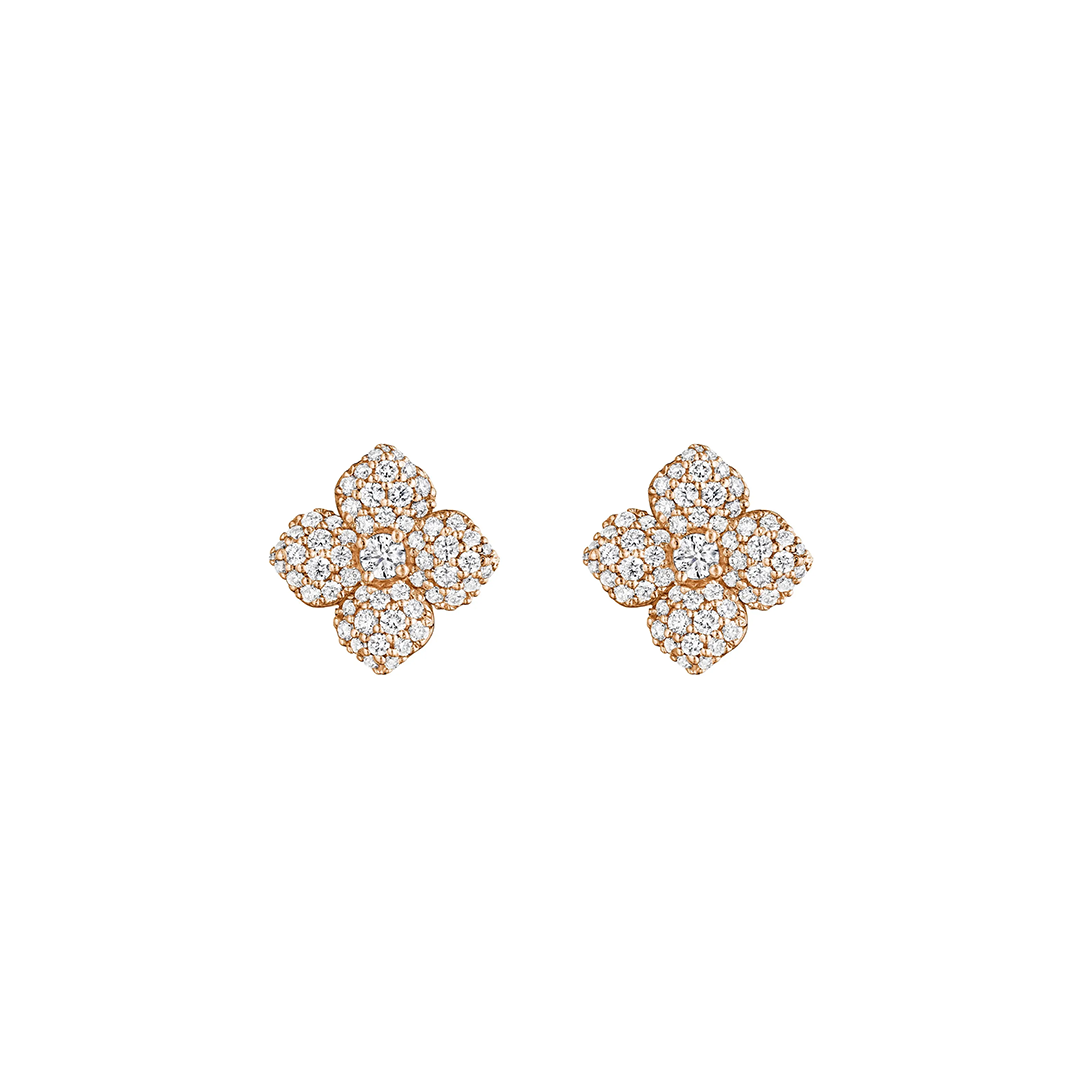 Penny Preville 18K Rose Gold Diamond Flower Earrings