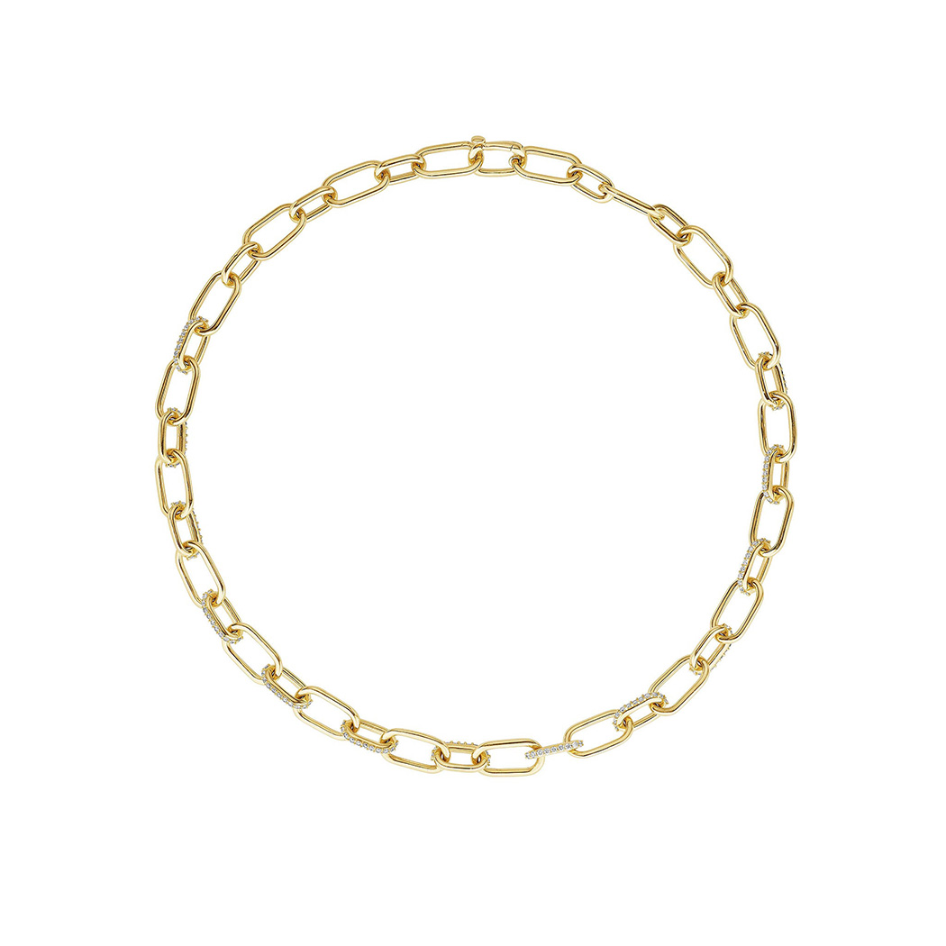 Penny Preville 18K Yellow Gold Diamond Link Necklace - N7981G