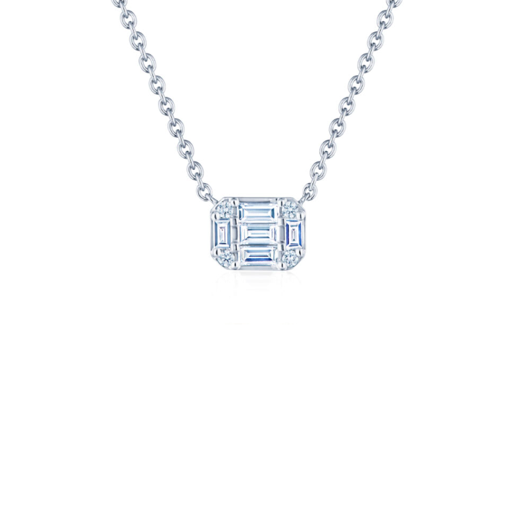 Kwiat 18K White Gold Sunburst Diamond Necklace
