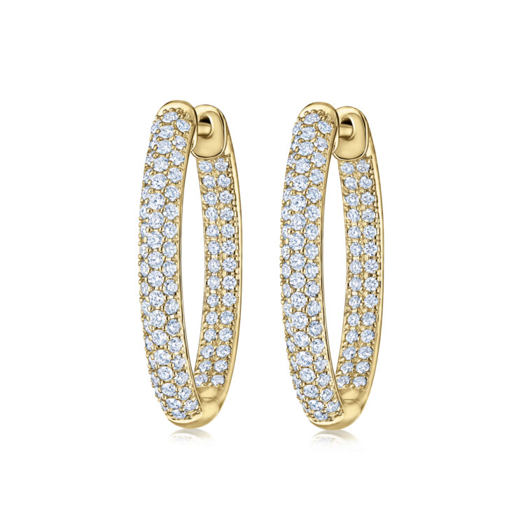 Kwiat 18K Yellow Gold Moonlight Diamond Hoop Earrings