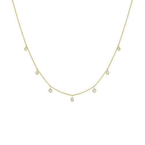 Penny Preville 18K Yellow Gold Moderne Deco Diamond Necklace