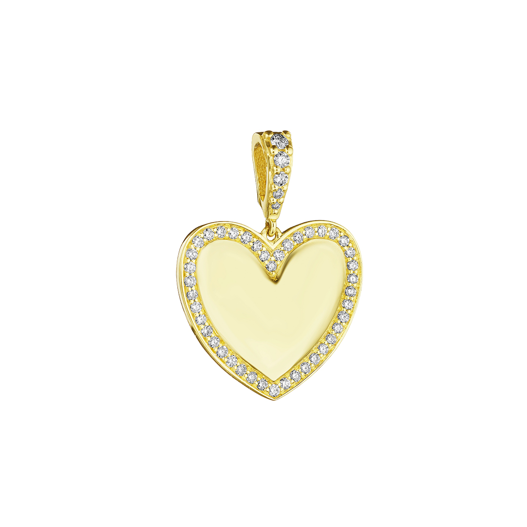 Penny Preville 18K Yellow Gold Diamond Heart Medallion