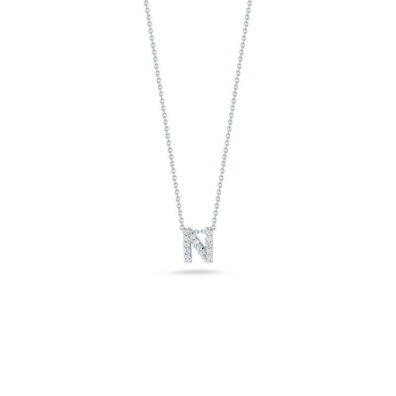18K WHITE GOLD TINY TREASURES DIAMOND LOVE LETTER ÃNÄ NECKLACE