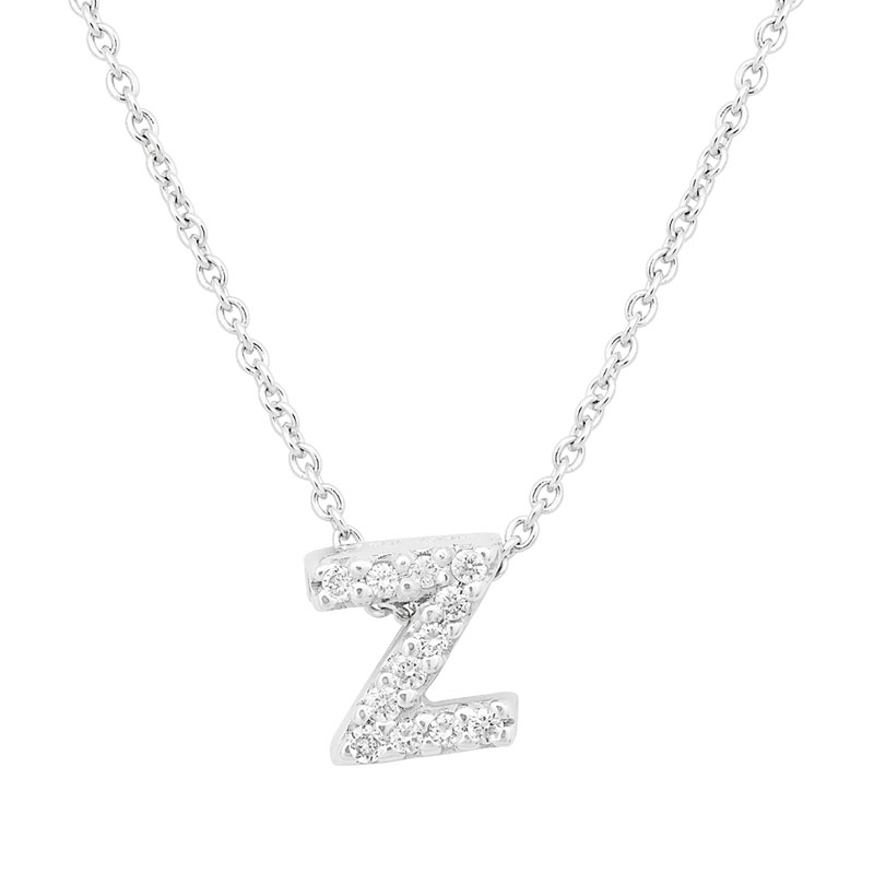 Roberto Coin 18K White Gold Tiny Treasures Diamond Love Letter 