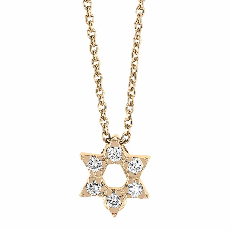 Roberto Coin 18K Yellow Gold Tiny Treasures Star of David Necklace with Diamonds