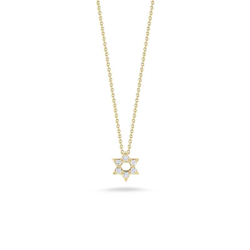 Roberto Coin 18K Yellow Gold Tiny Treasures Star of David Necklace with Diamonds