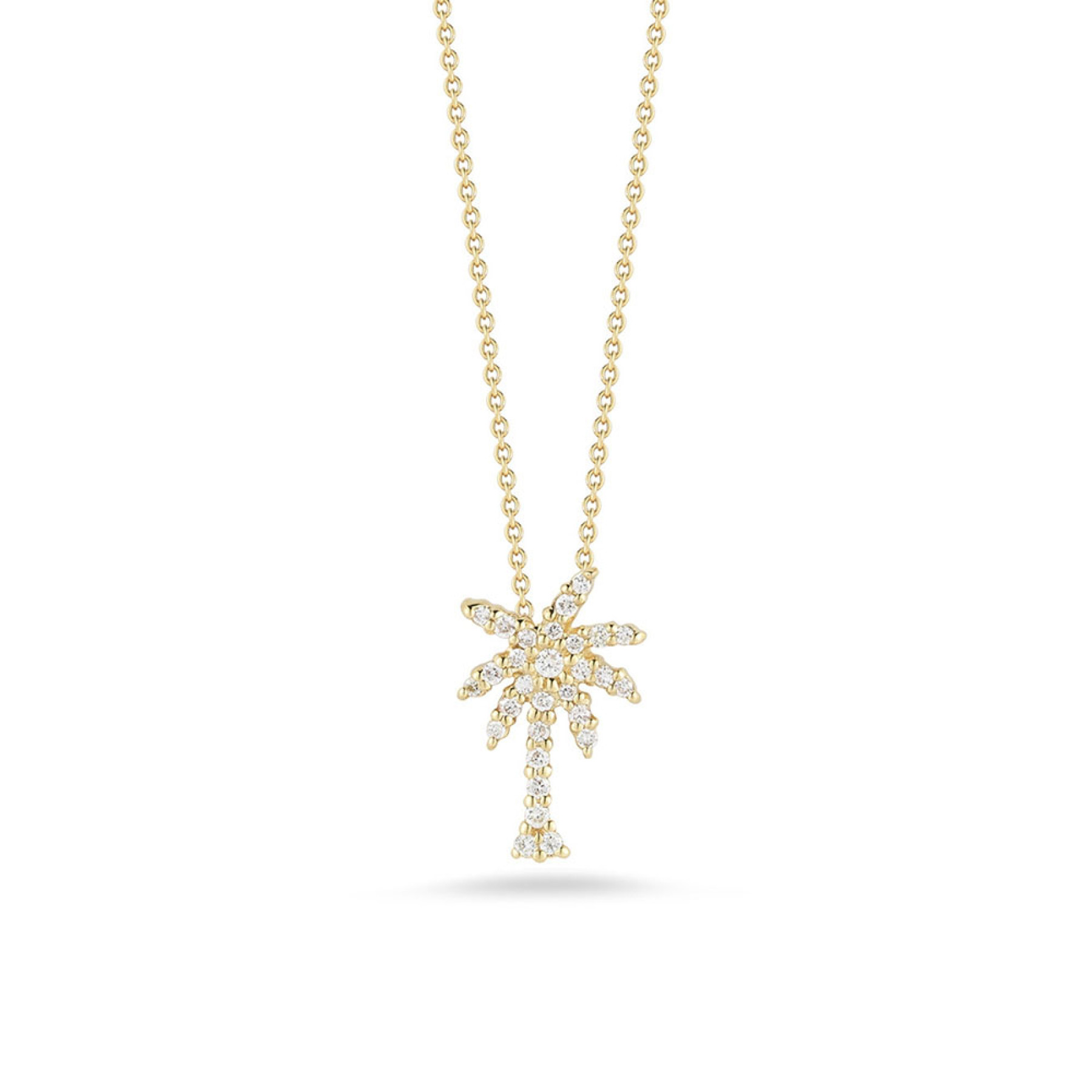 Roberto Coin 18K Yellow Gold Tiny Treasures Diamond Palm Tree Pendant