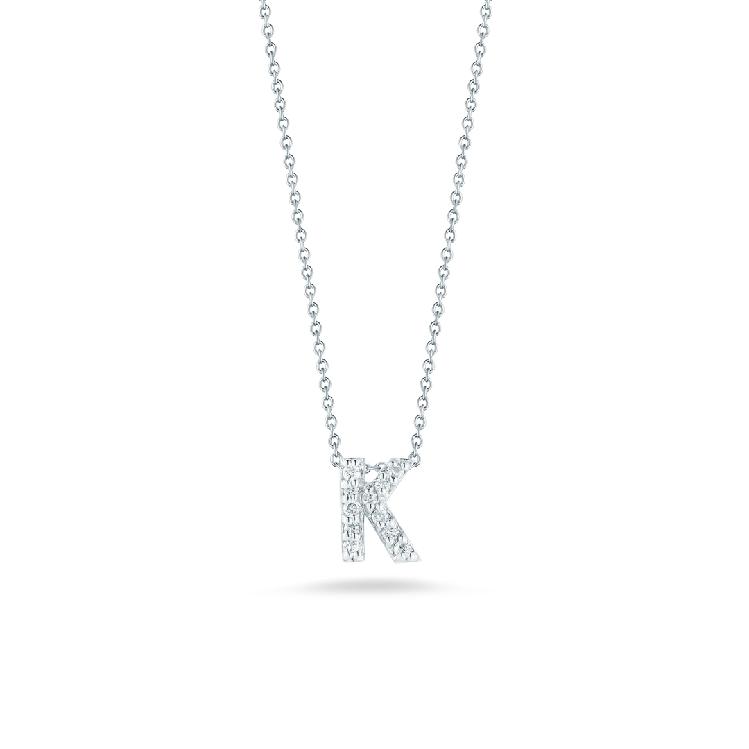 Roberto Coin 18K White Gold Tiny Treasures Diamond Love Letter 