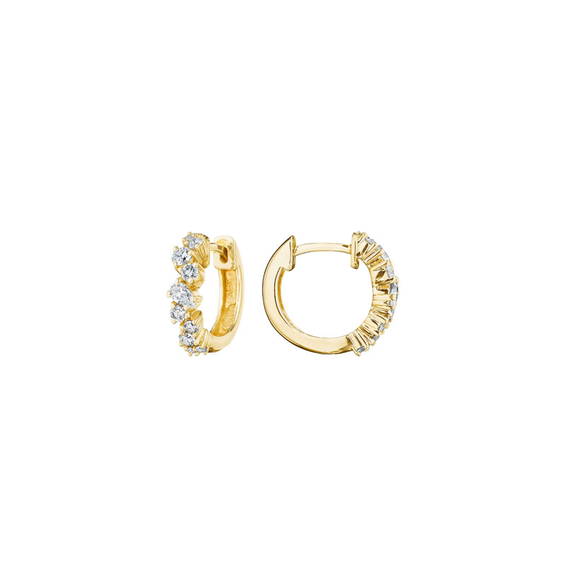Penny Preville 18K Yellow Gold Stardust Diamond Huggie Earrings