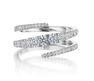 Penny Preville 18K White Gold Diamond Wrap Around Ring