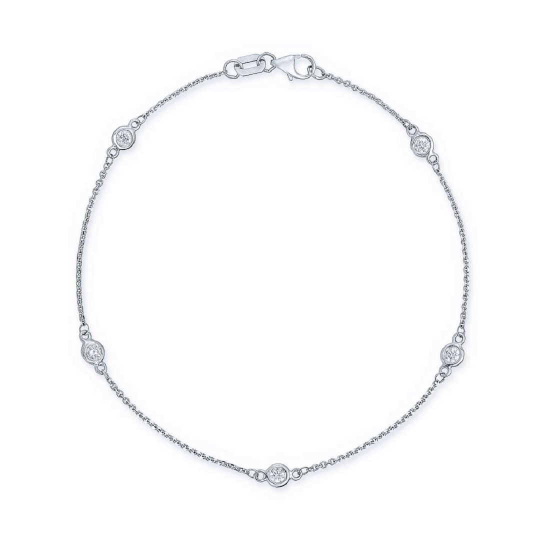 14K White Gold Diamond Bracelet